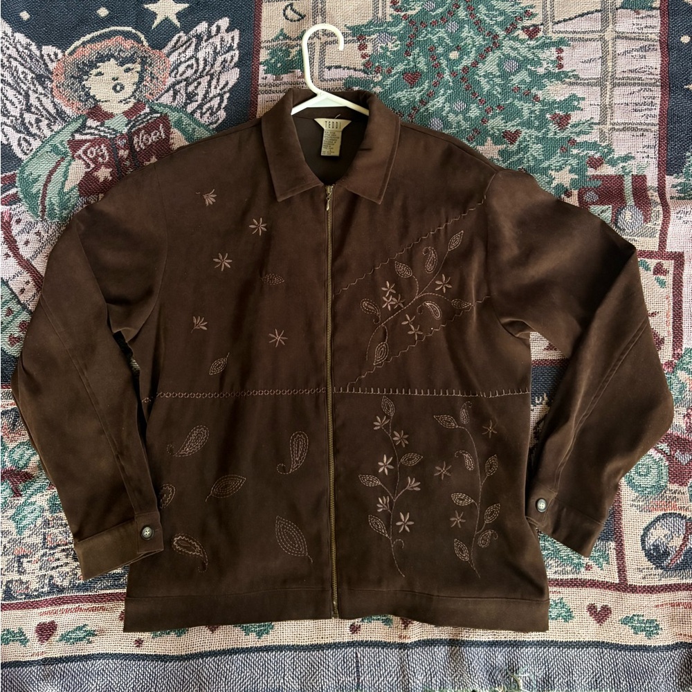 Teddi Chocolate Brown Embroidered Jacket